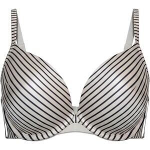 Cacique Women Bra 40DD Black‎ White striped T Shirt Underwired Strap